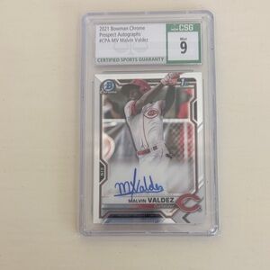 Malvin Valdez 2021 Bowman chrome prospects autograph CSG9